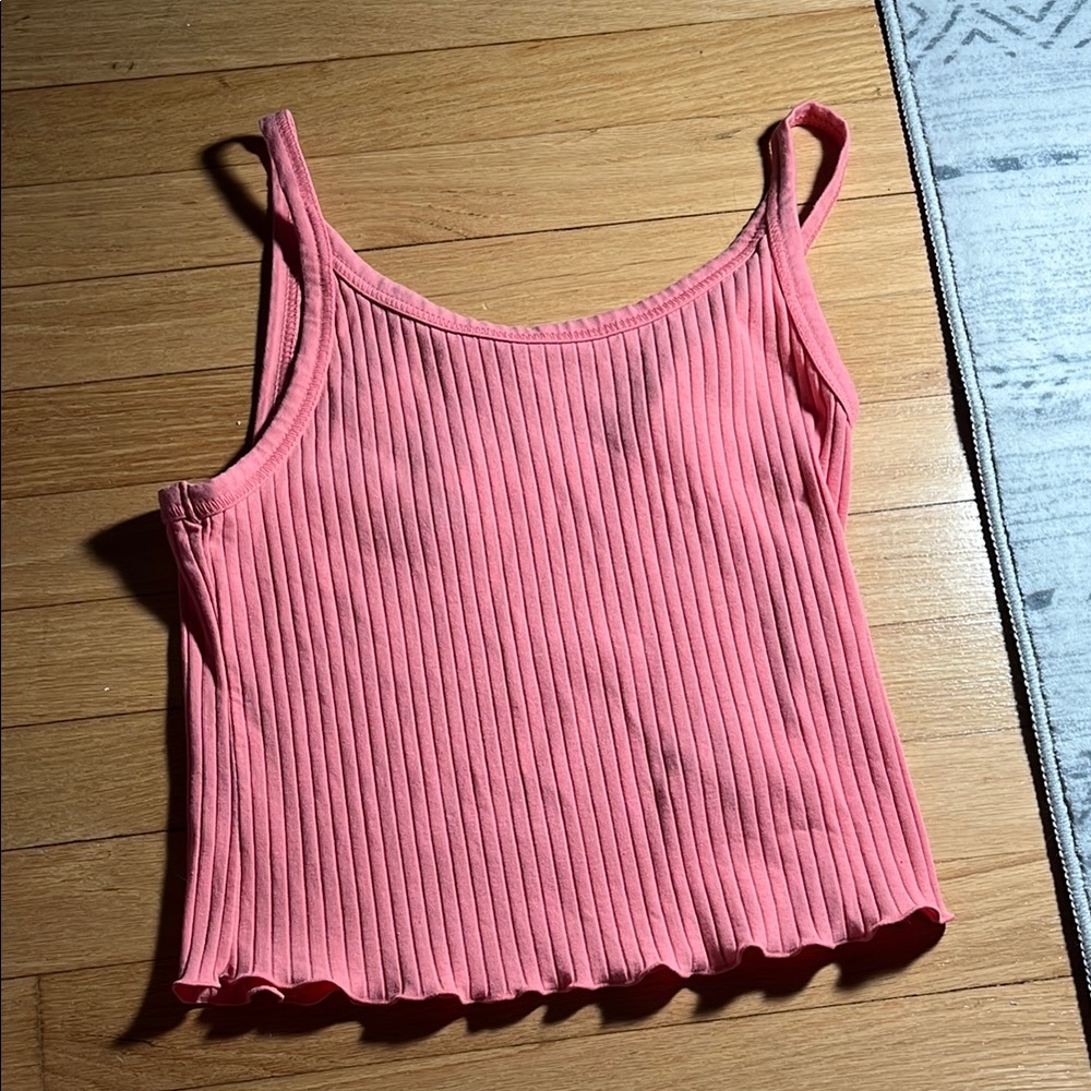 Pink Ribbed Women's Top Old Navy